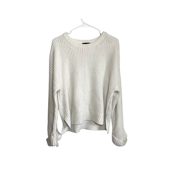Sanctuary Oversized Cable Knit Sweater Boyfriend Pullover Cream White Women S - Picture 1 of 6